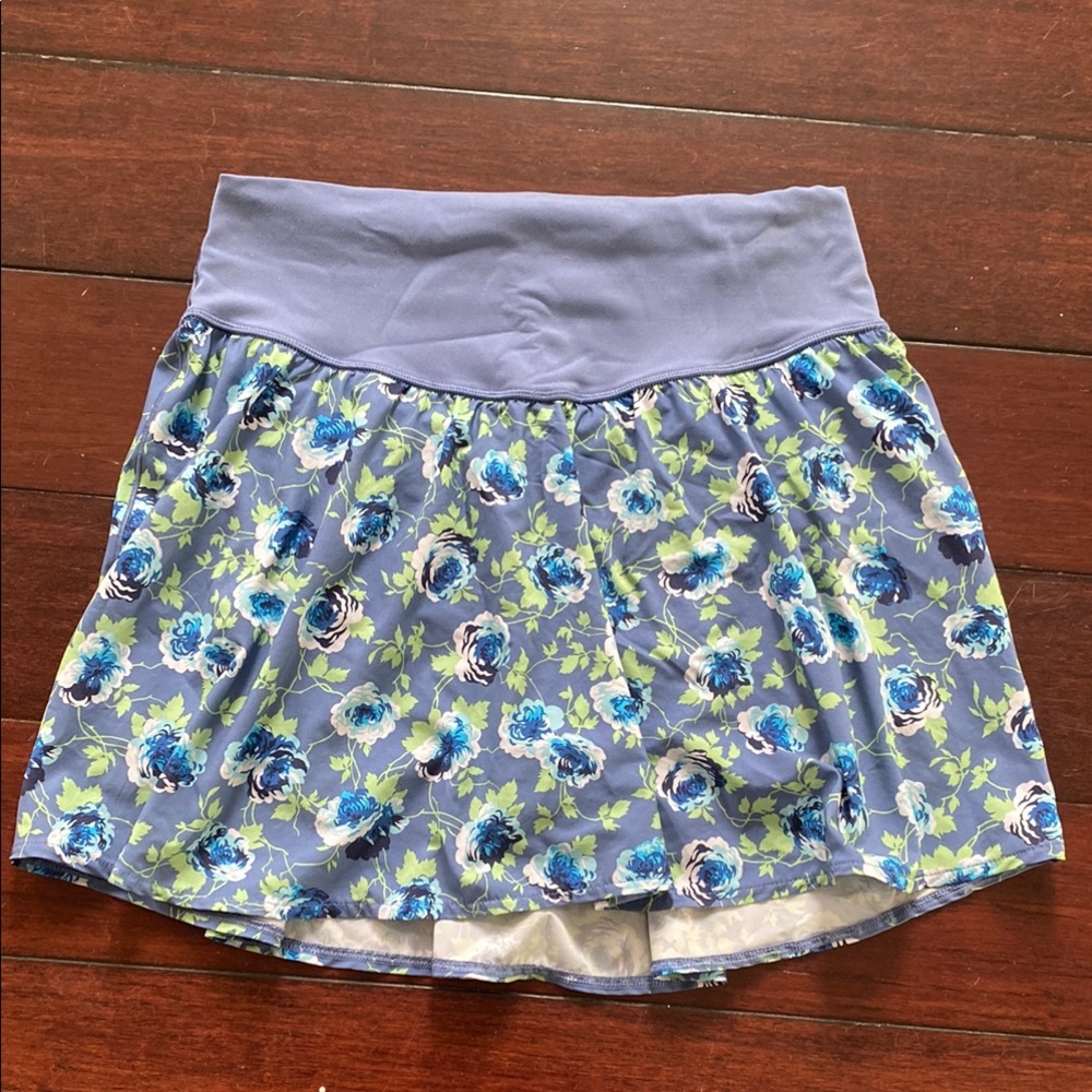 Floral Blue Tennis Skirt